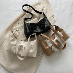 Women's Bow Tie Tote Bag Shoulder Handbag on Sale