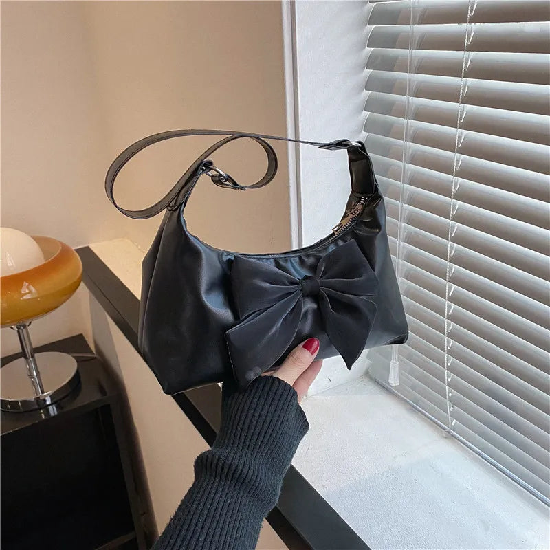 Women's Bow Tie Tote Bag Shoulder Handbag on Sale