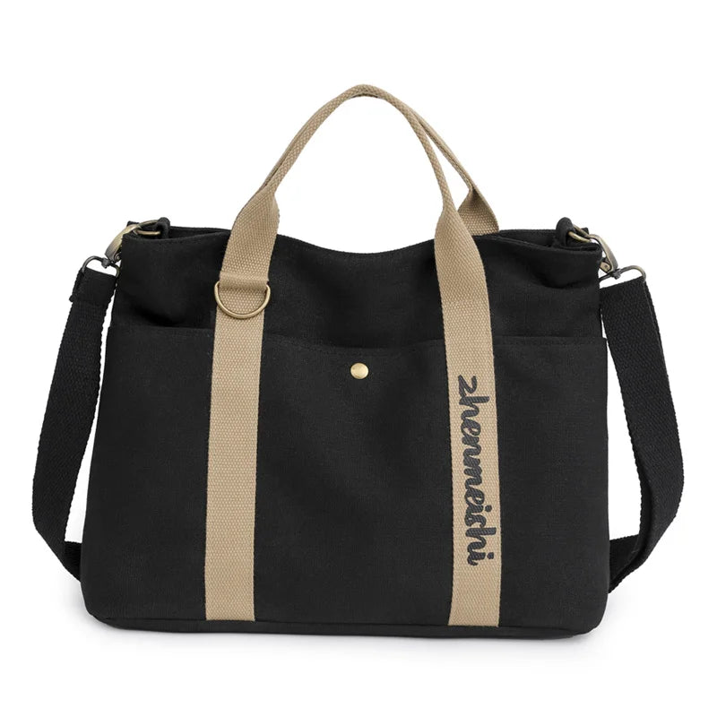 Canvas Tote Bag Large Capacity Handbag Casual Shoulder Messenger Travel Shopping