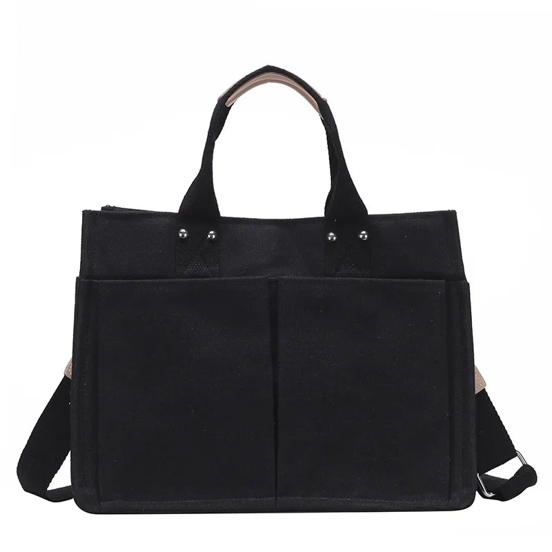Women's Canvas Tote Bag Large Capacity Crossbody Schoolbag