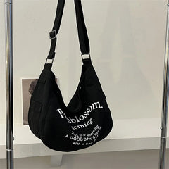 Women's Canvas Tote Bag Letter Print Shoulder Handbag
