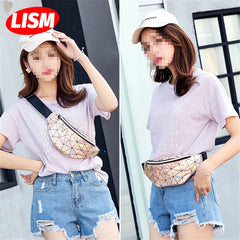 Women's Travel Handbag Laser Waist Bag Girls Colorful Slim Linggo