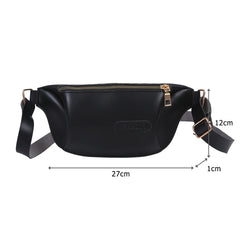 Women's Bananas Waist Belt Bag Solid Pu Leather Chest Bag