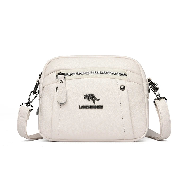 Women's Soft Leather Crossbody Bag Classic Square Handbag