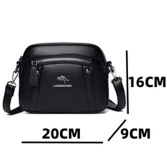 Women's Soft Leather Crossbody Bag Classic Square Handbag