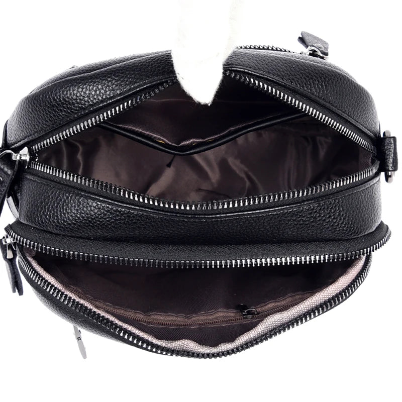 Women's Soft Leather Crossbody Bag Classic Square Handbag