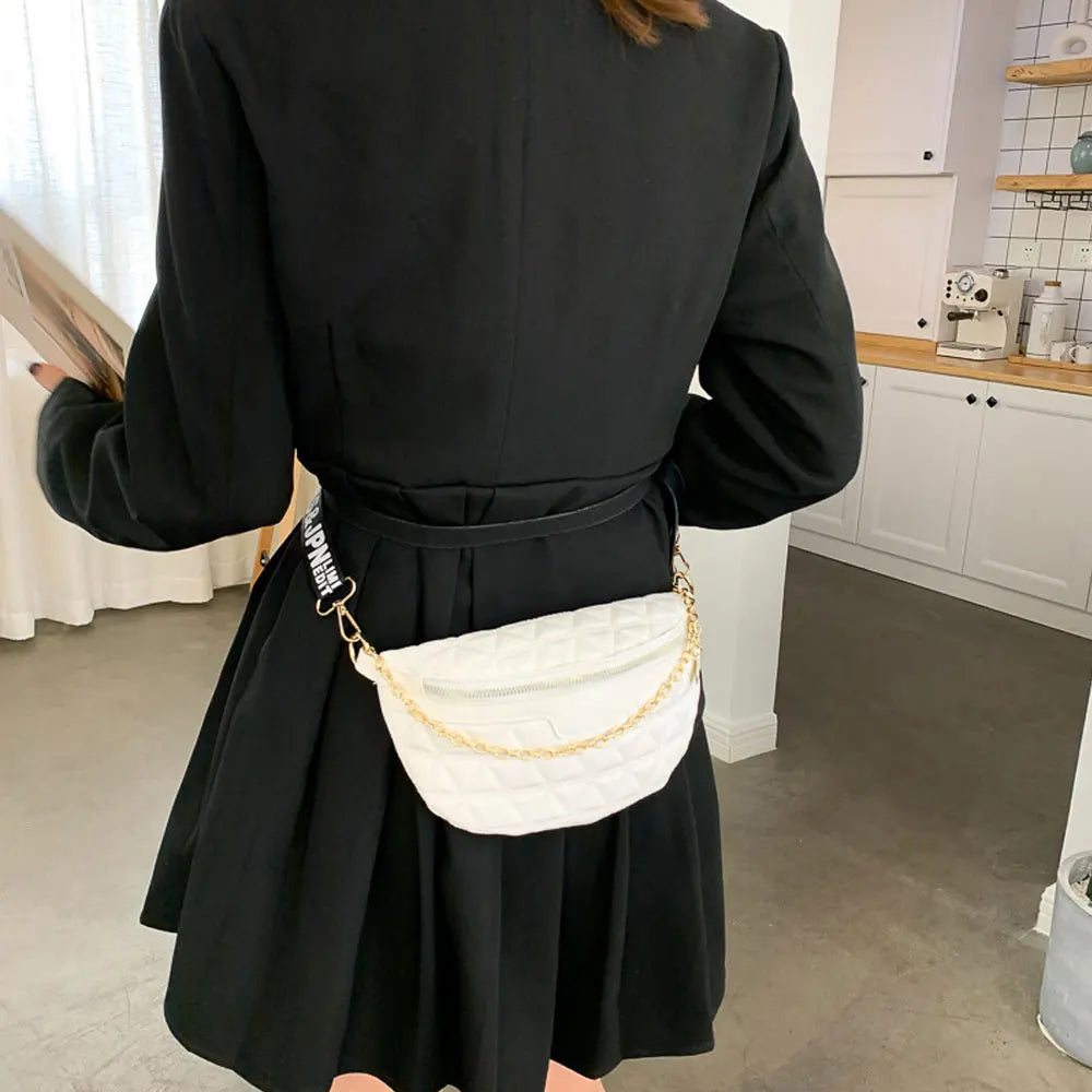 Women's Leather Waist Belt Bag Shoulder Bags Chest Bag