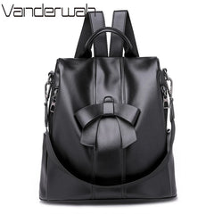 Women's Leather Backpack for Girls Large Travel Bagpack