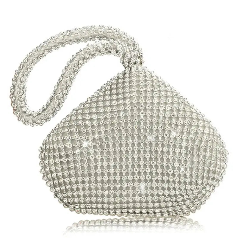 Women's Glitter Triangle Handbag Purse Clutch Evening Bag