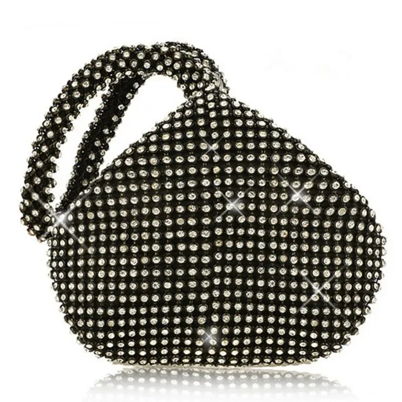 Women's Glitter Triangle Handbag Purse Clutch Evening Bag