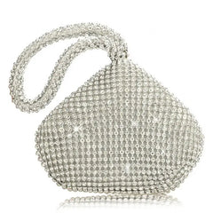 Women's Glitter Triangle Handbag Purse Clutch Evening Bag
