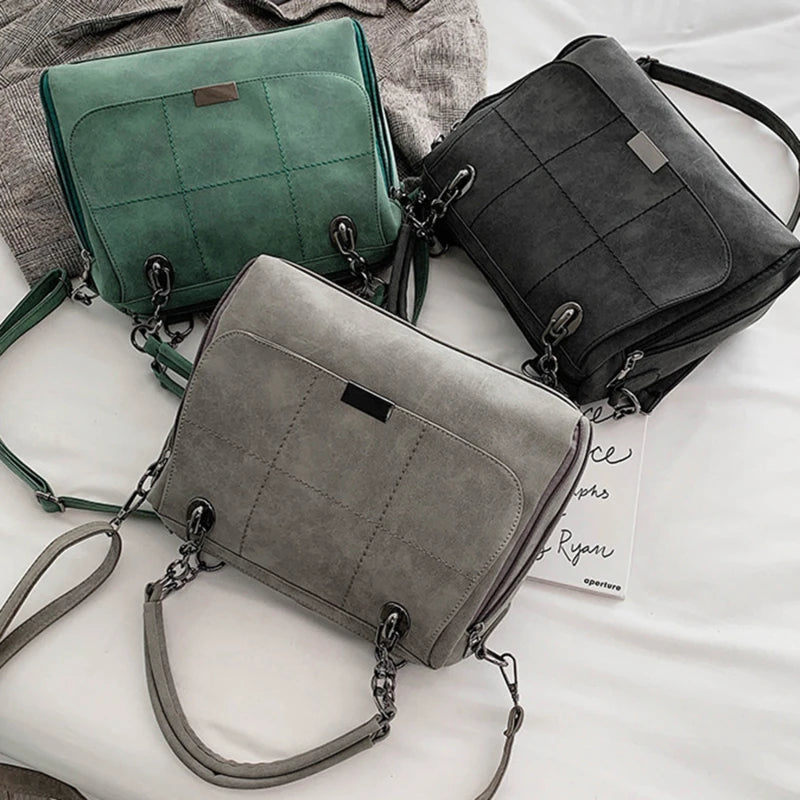 Vintage Frosted Shoulder Bag for Women