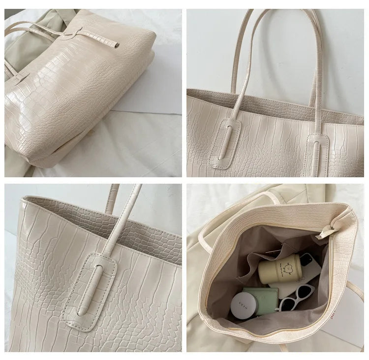 Vintage PU Leather Tote Hobo Shoulder Bag for Women