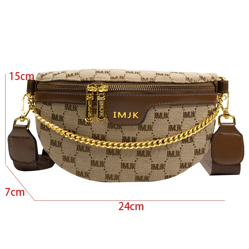 Women's Canvas Fanny Pack Embroidered Shoulder Crossbody Bag