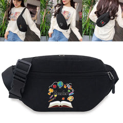 Women's Teacher Print Waist Bag Crossbody Chest Bag Female Travel Fanny Pack