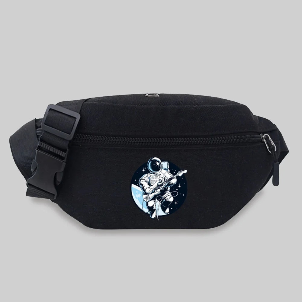 Astronaut Pattern Waist Bag Outdoor Crossbody Messenger Bag