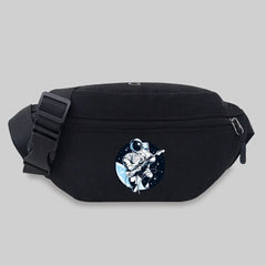 Astronaut Pattern Waist Bag Outdoor Crossbody Messenger Bag
