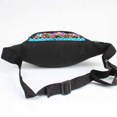 Embroidered Flower Ethnic Waist Pack Crossbody Chest Bag
