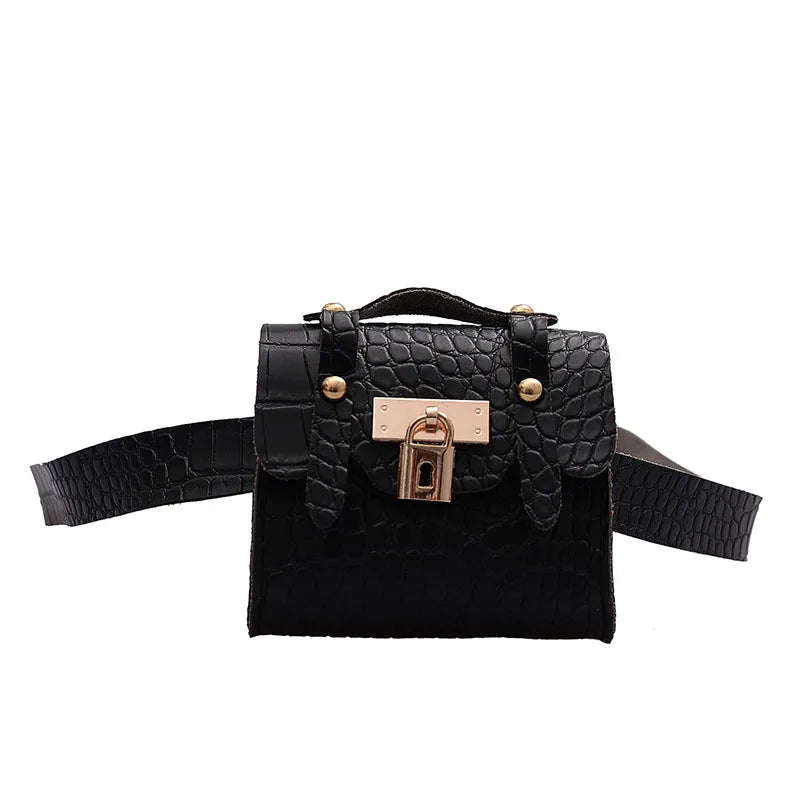 Crocodile Belt Mini Chain Crossbody Bag