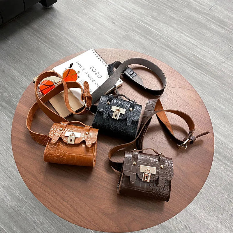 Crocodile Belt Mini Chain Crossbody Bag