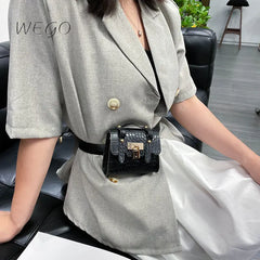 Crocodile Belt Mini Chain Crossbody Bag