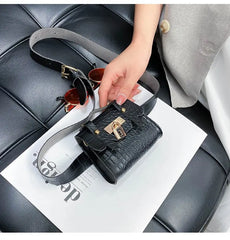 Crocodile Belt Mini Chain Crossbody Bag
