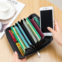 Leather Clutch Passport Bag Long Wallets Purse Money Bag
