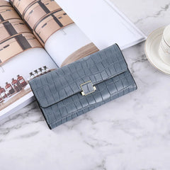 Women's Long Hand Purse Solid PU Large-capacity Wallet