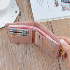 Women's Short Butterfly Tassel Zipper Wallet with Tassel