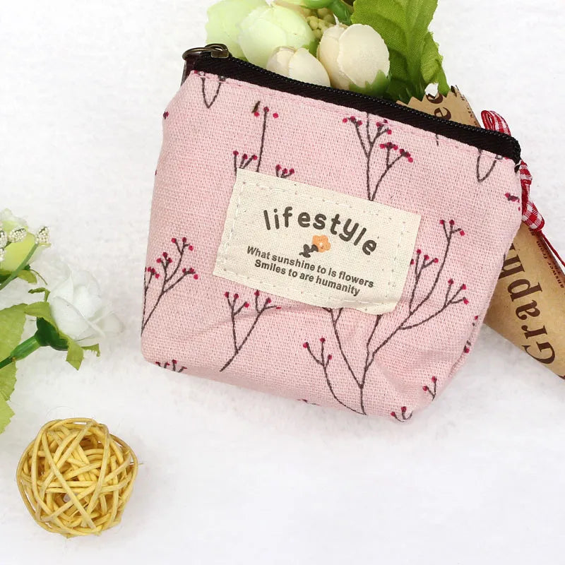 Women's Large Capacity Canvas Wallet Pug Purse with Key Bag