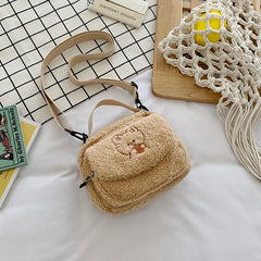 Women's Faux Fur Clutch Shoulder Bag Solid Wallet