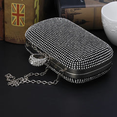 Womens Evening Bag Clutch with Rhinestone Studded Handbag