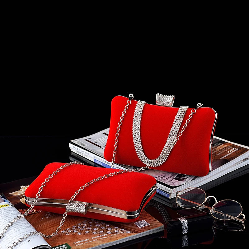 Women's Nylon Evening Bag Black/Red
