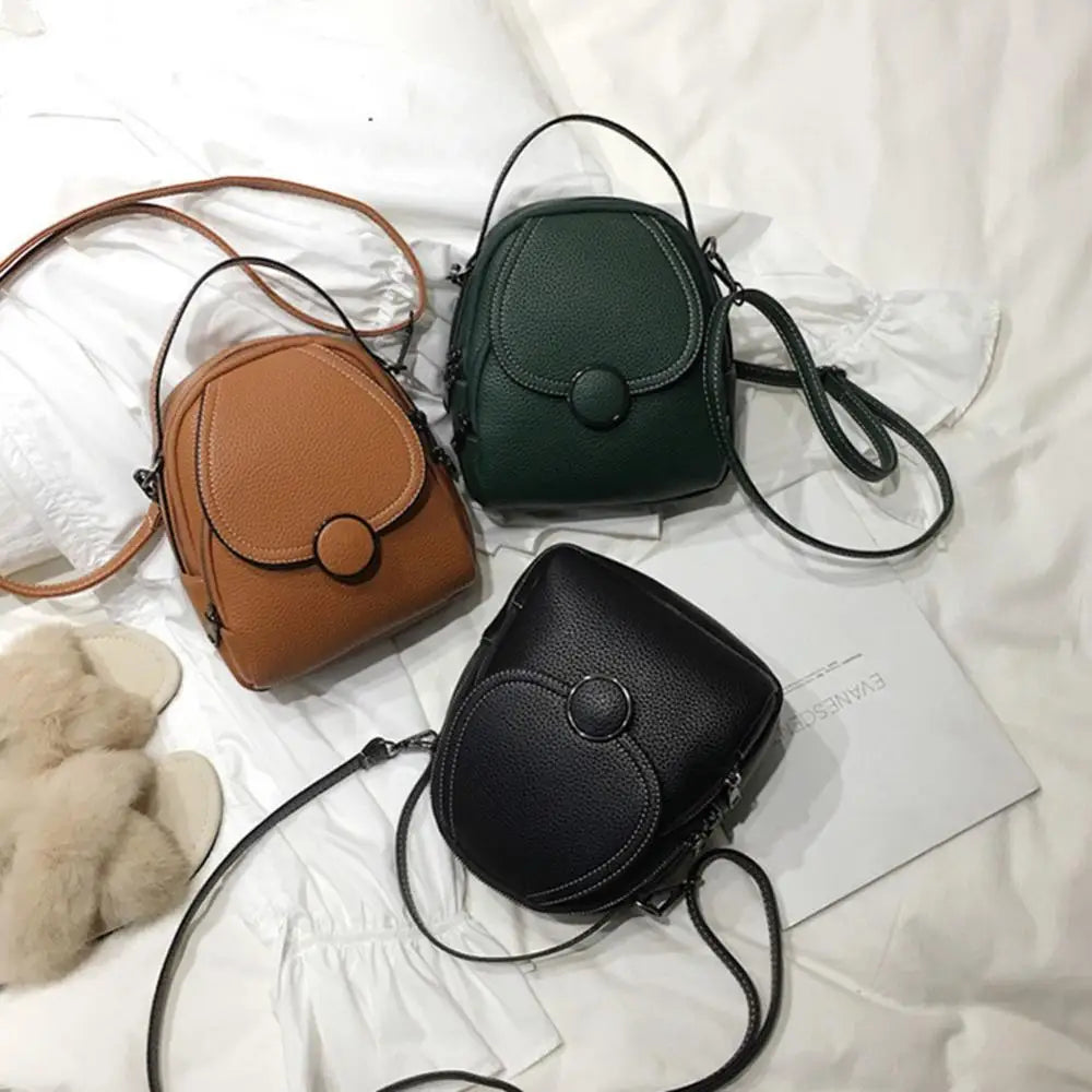 Women's Soft & Durable Backpack Handbag with Solid Zipper