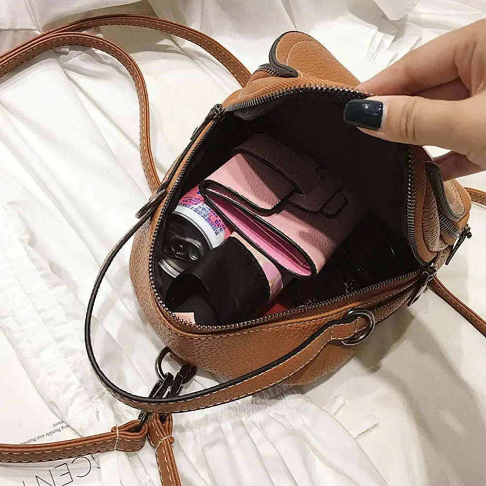 Women's Soft & Durable Backpack Handbag with Solid Zipper