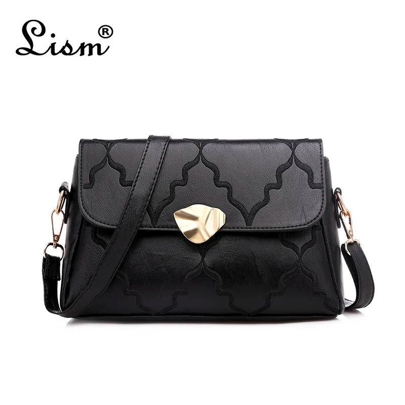 Women's Small Shoulder Bag Embossed Square Messenger Bag