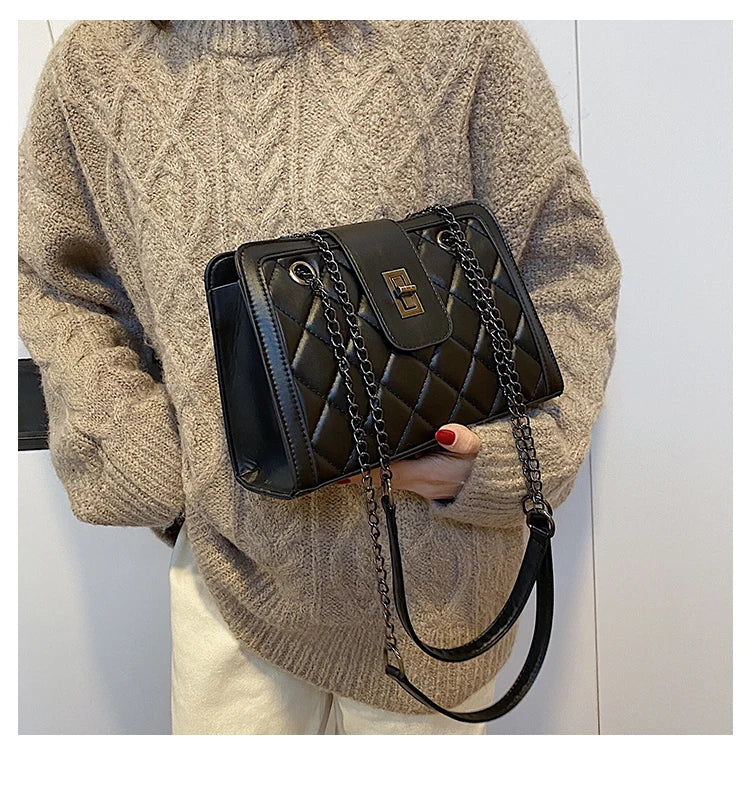 Women's Embroidery Chain Bag Hand-held Shoulder Messenger Bag