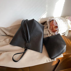 Women's Leather Messenger Bag Shoulder Bucket Handbag