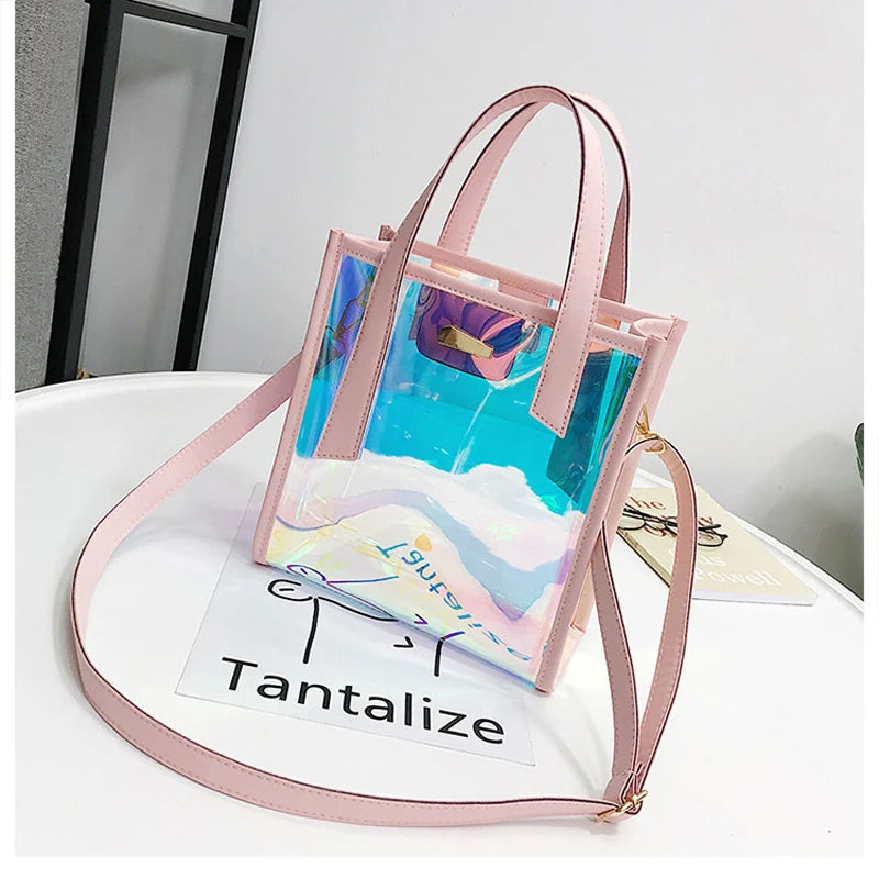 Laser Steamed Buns Handbag Jelly Shoulder Messenger Bag