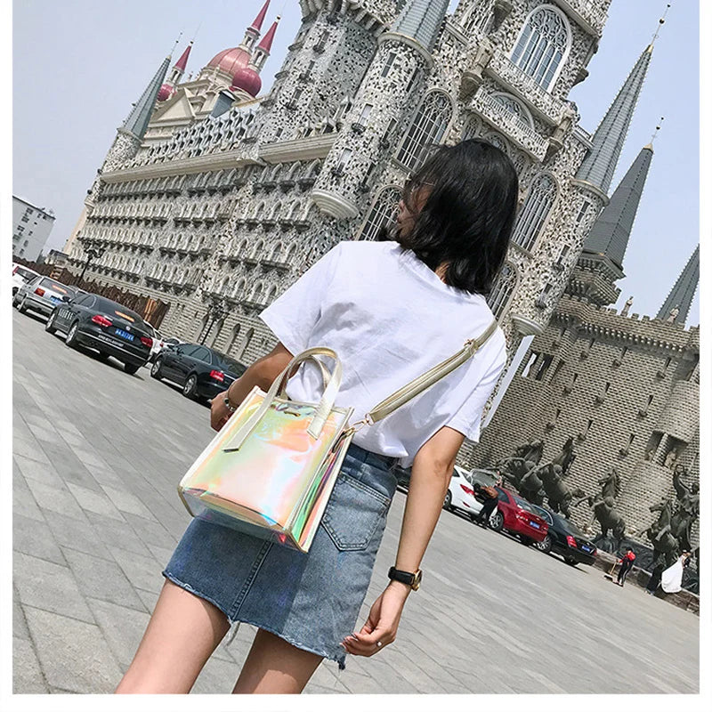 Laser Steamed Buns Handbag Jelly Shoulder Messenger Bag