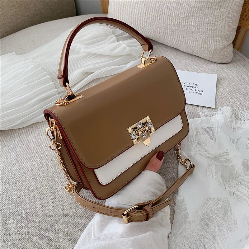 Women's Small Square Bag PU Leather Shoulder Bag Messenger Bag