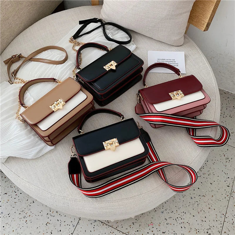 Women's Small Square Bag PU Leather Shoulder Bag Messenger Bag