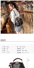 Women's PU Leather Shoulder Bag Solid Messenger Handbag Round Small Bag
