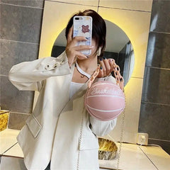 Round Shoulder Bag Chain Tote Purse Crossbody Messenger Bag