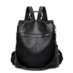 Women's PU Leather Backpack Large Travel Bag Schoolbag