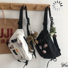 Harajuku Ins Dark Wind Canvas Waist Bag
