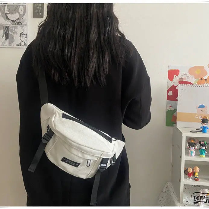 Harajuku Ins Dark Wind Canvas Waist Bag