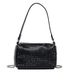 Rhinestone Chain Small Square Bag Underarm Shoulder Bag