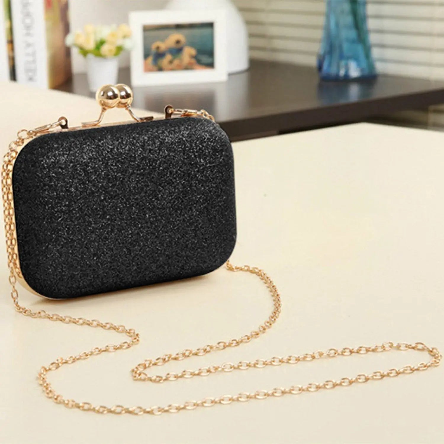 Women's Bling Evening Party Handbag with Chain