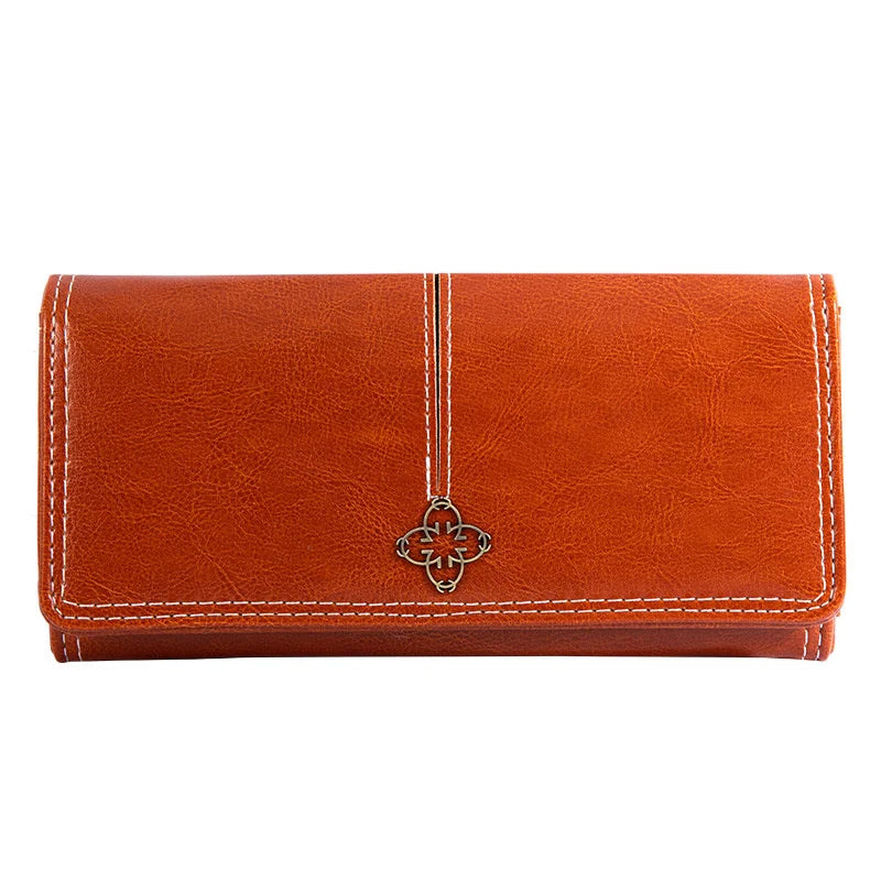 Women's Oil Wax Wallet Zipper Handbag